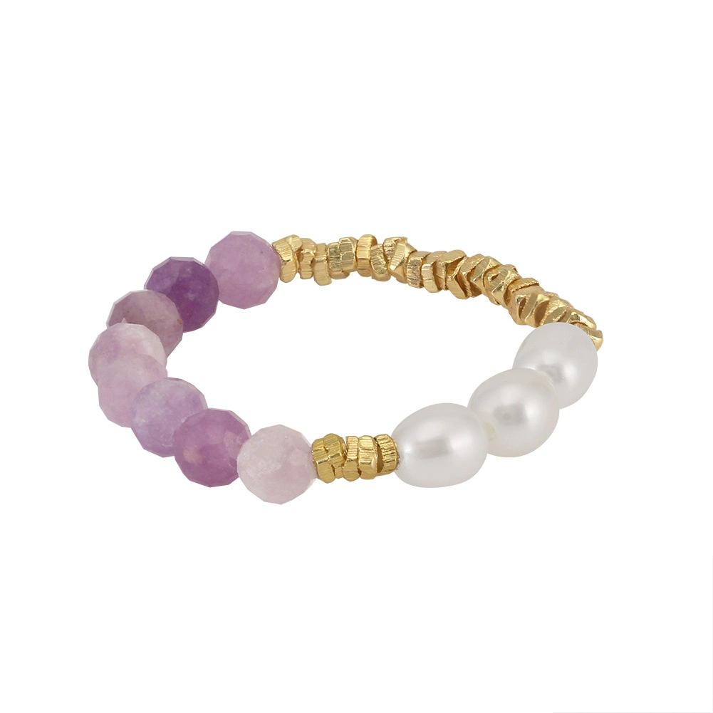 Set Cercei și Inel din Argint cu Perle Naturale și Pietre Naturale Ametist Lavender Amethyst [3]