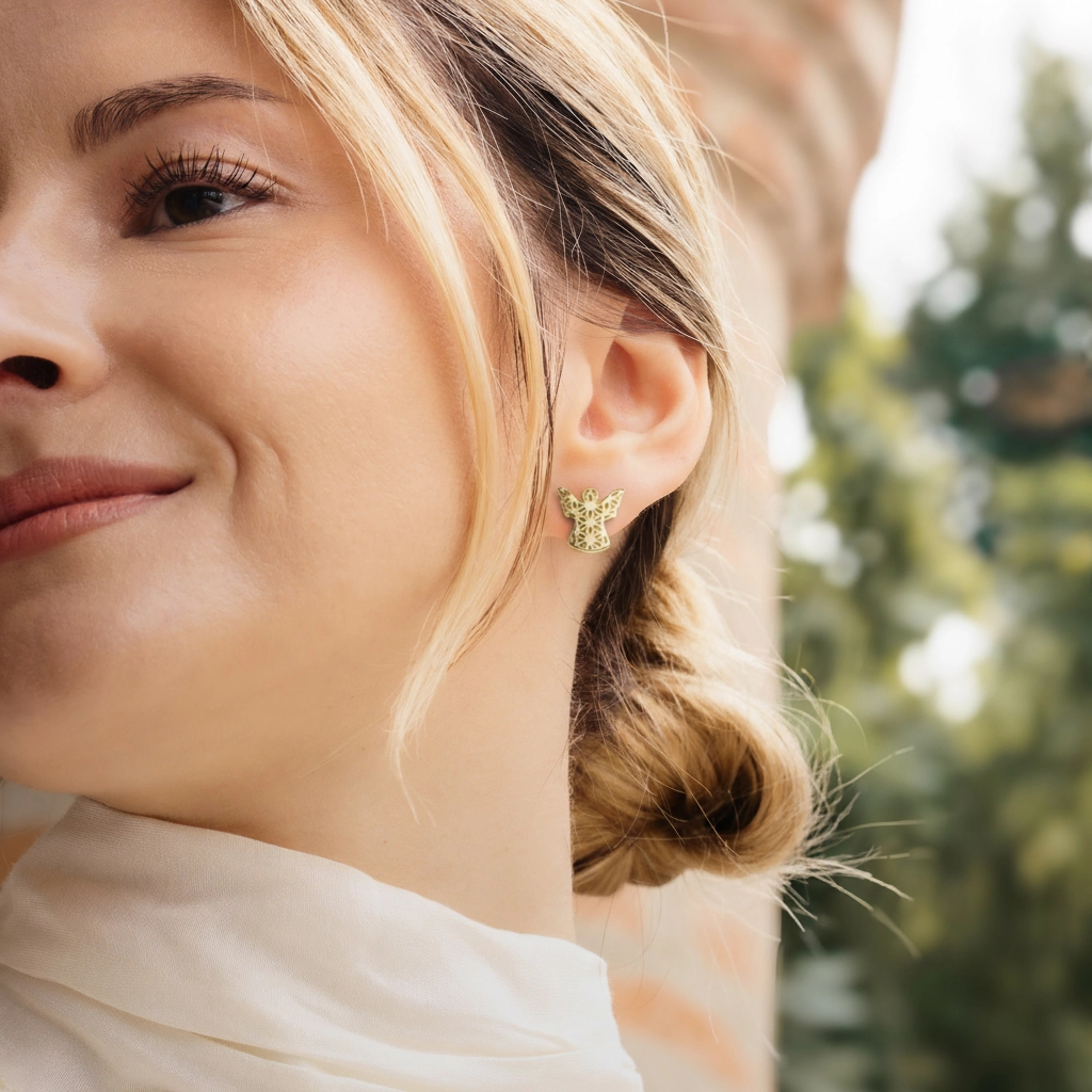 Set Colier, Brățară și Cercei din argint cu perle naturale de cultură mari Înger Auriu [2]