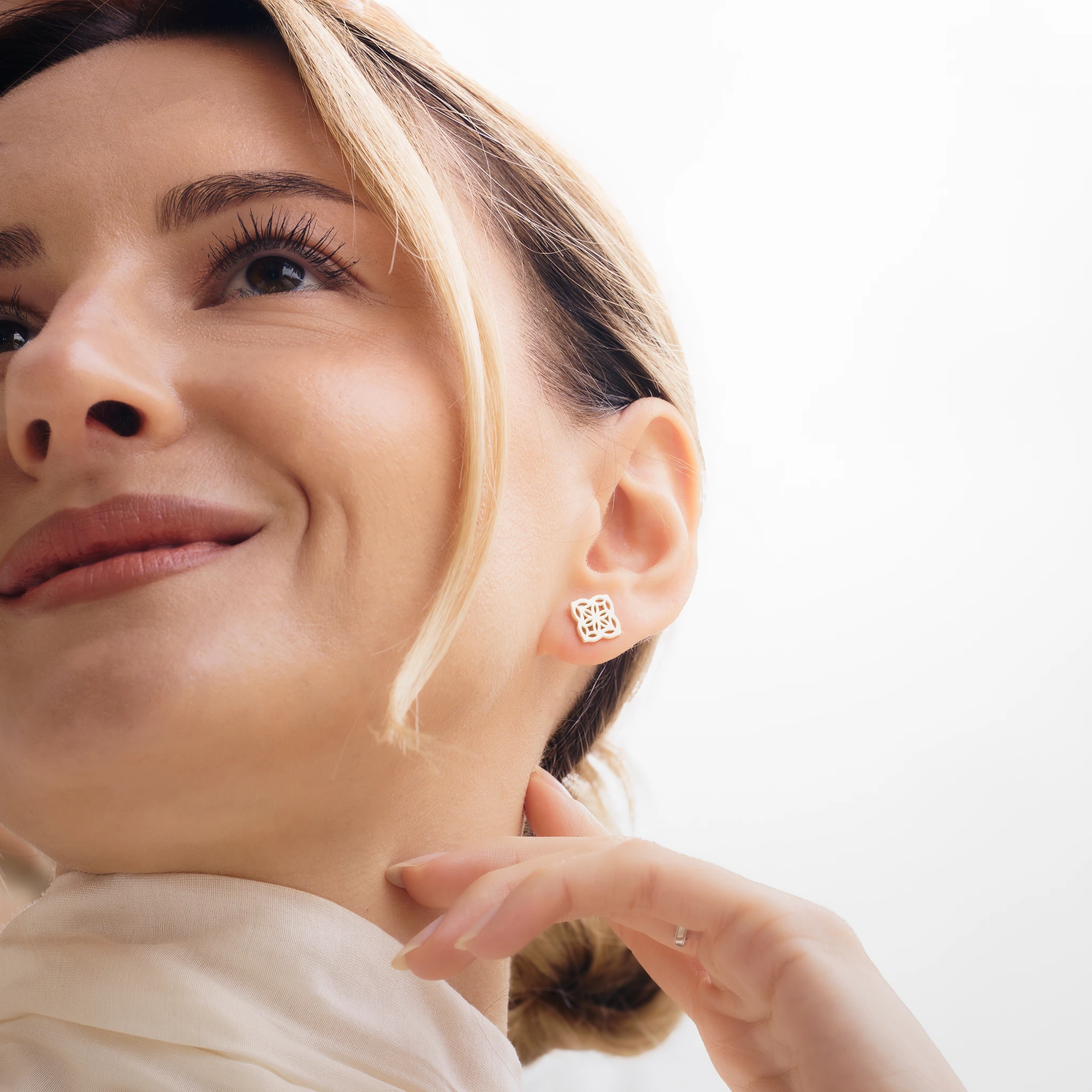 Set Colier, Brățară și Cercei din argint cu perle naturale de cultură mici Inimă Auriu [3]