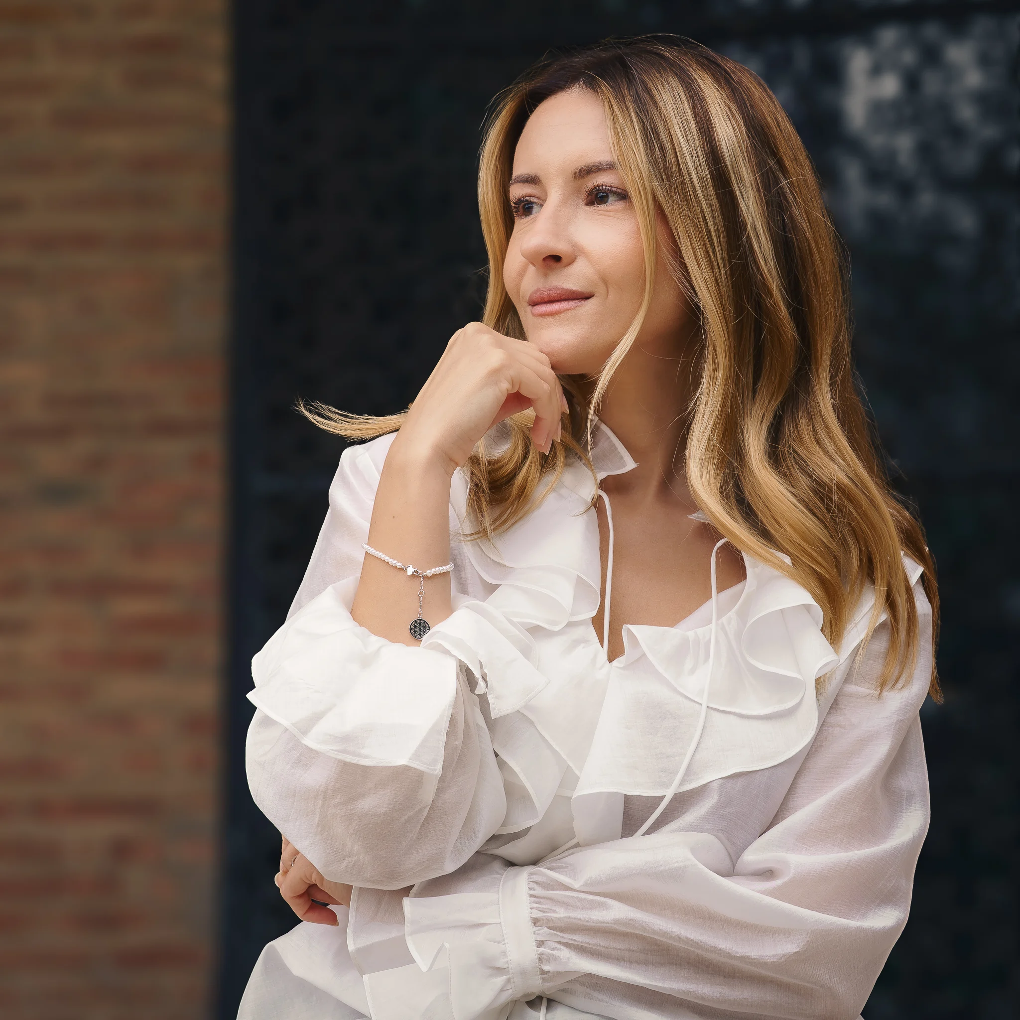 Set Colier, Brățară și Cercei din argint cu perle naturale de cultură mici Structură Argintiu [4]