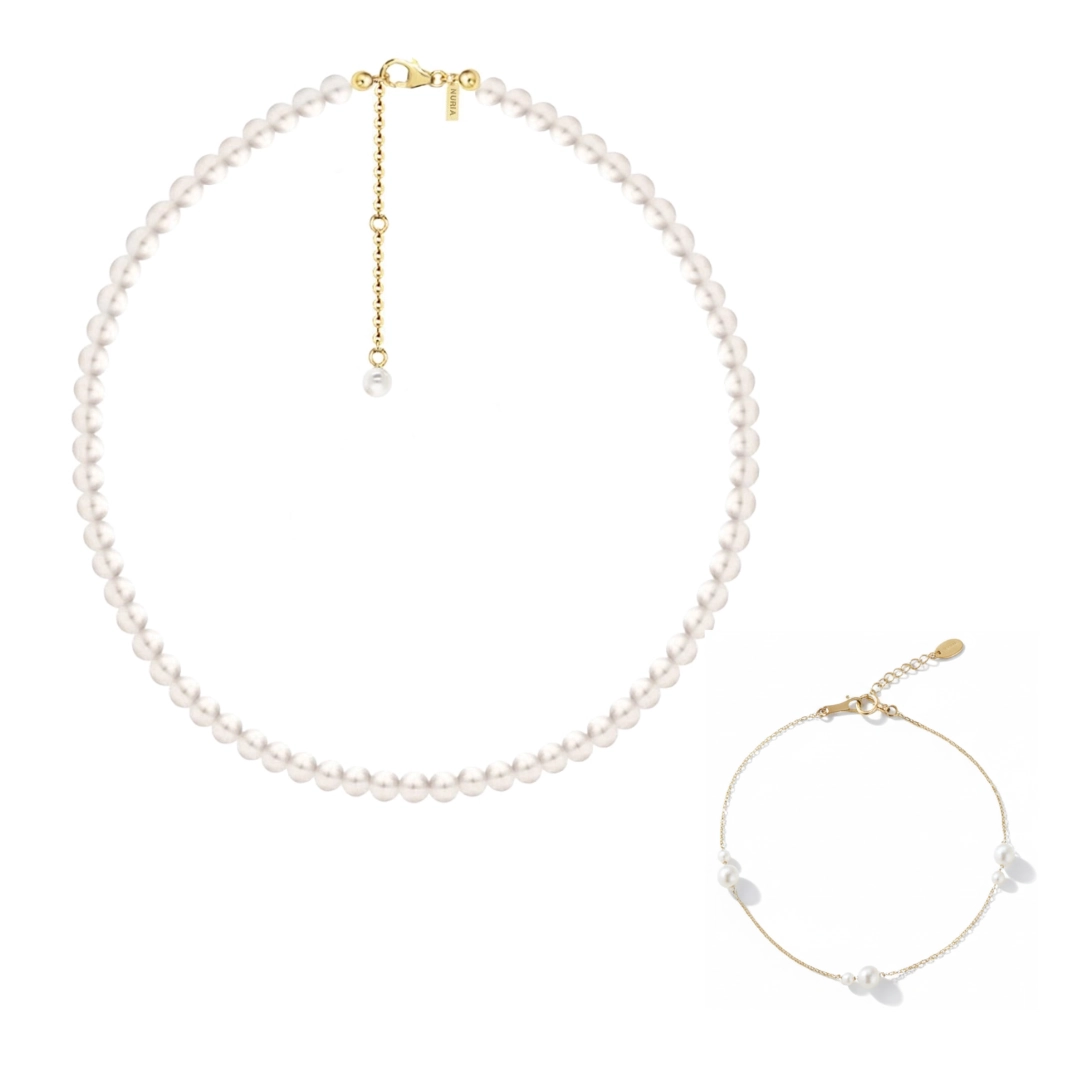 Set Colier și Brățară Argint cu Perle Naturale de Cultură Large String Perola [1]