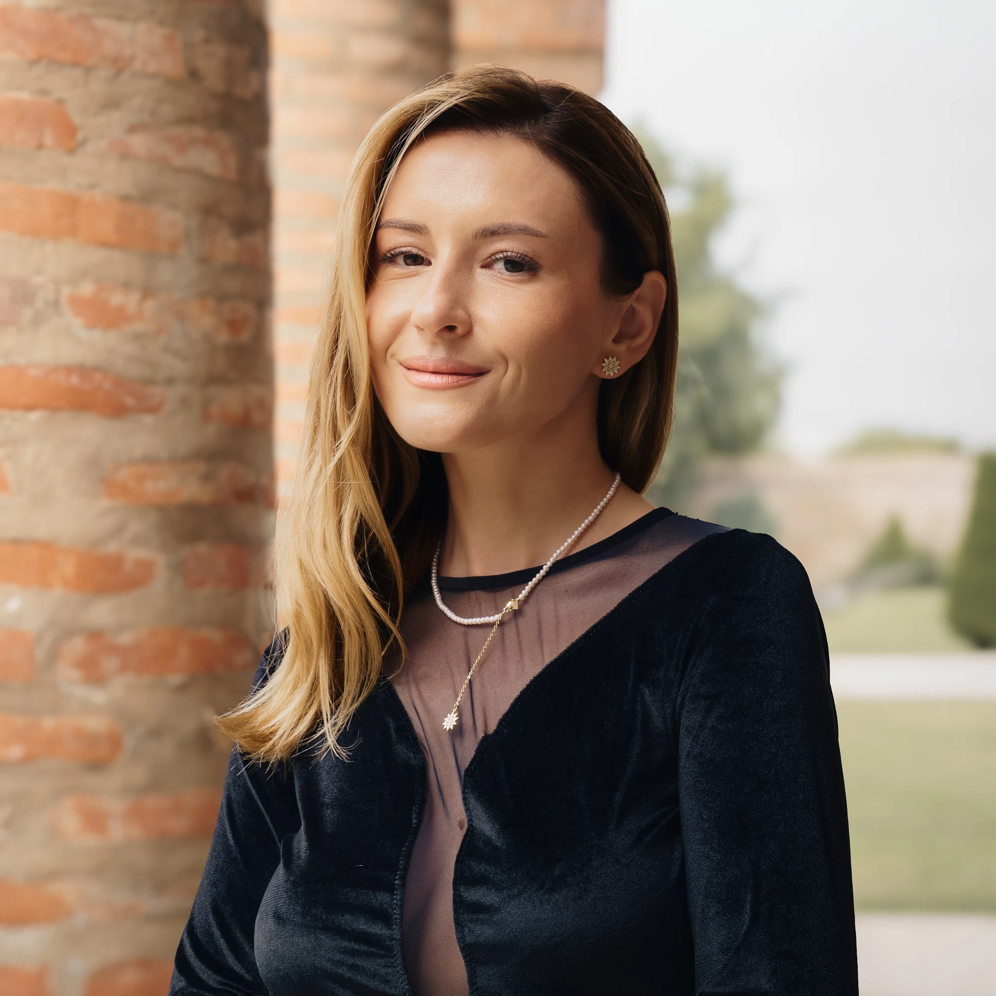 Set Colier și Brățară Argint cu perle naturale de cultură mici Soare Auriu [3]