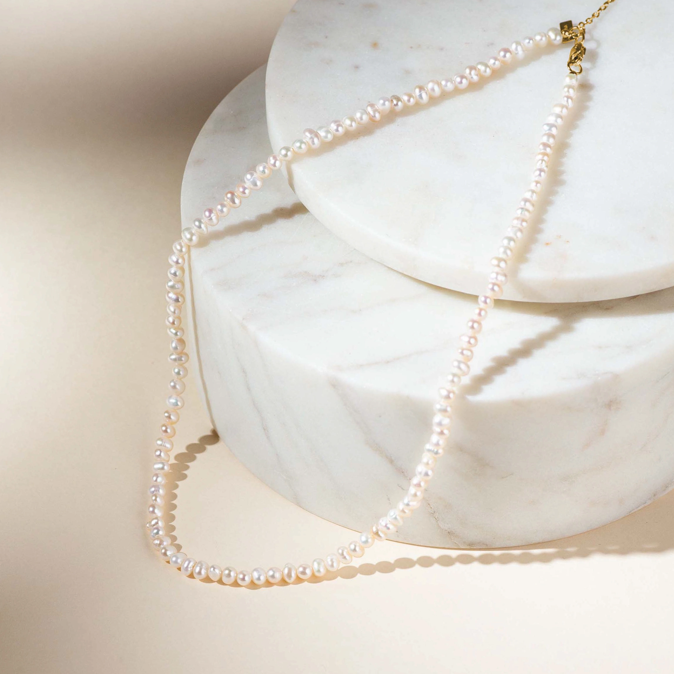 Set Colier și Brățară Argint cu Perle Naturale de Cultură Small String Gold [5]