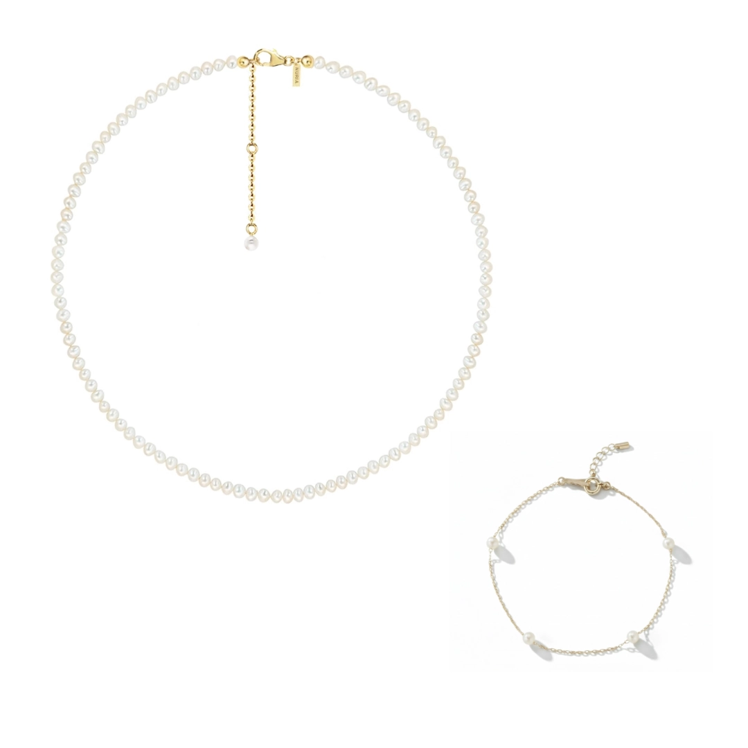 Set Colier și Brățară Argint cu Perle Naturale de Cultură Small String Perola [1]