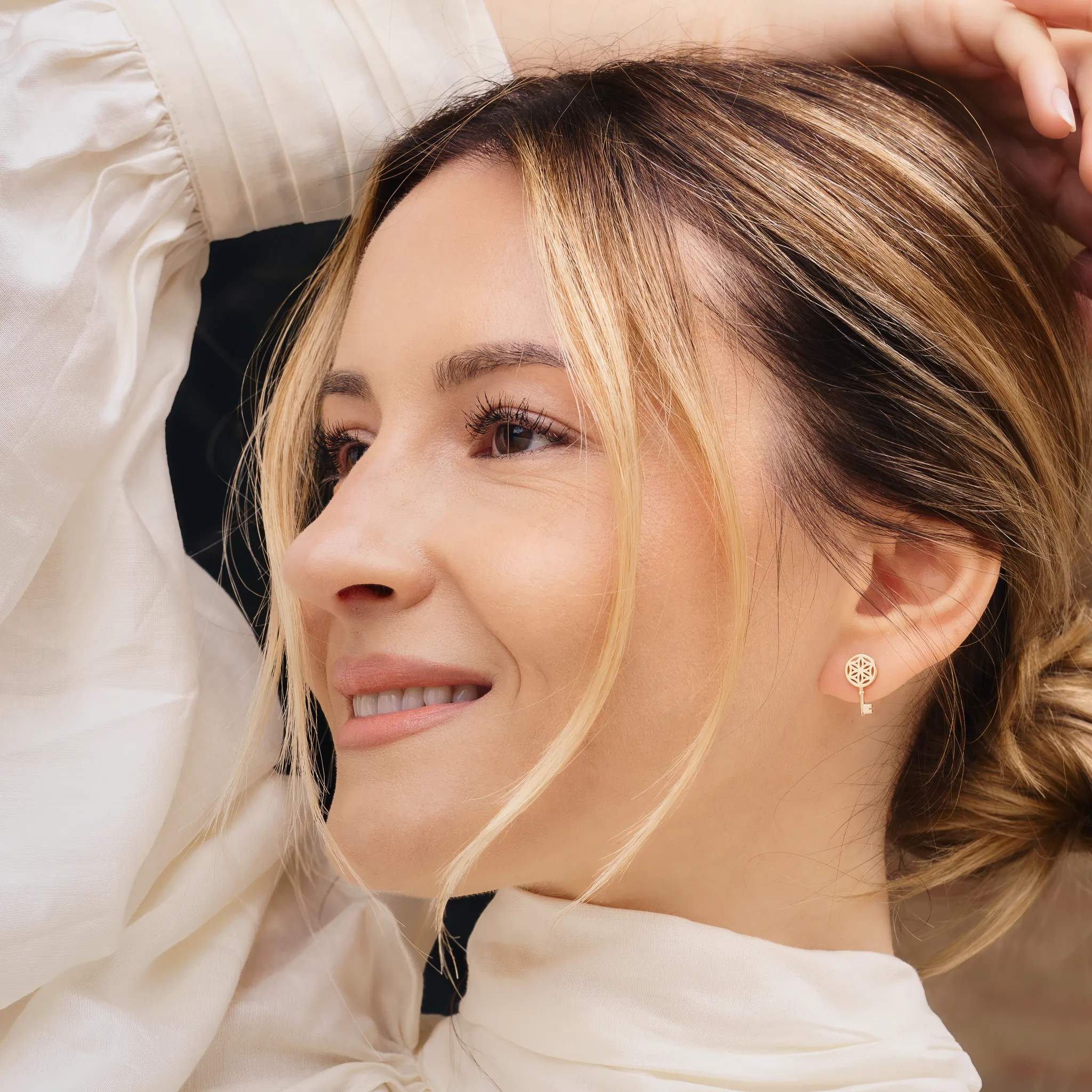 Set Colier și Cercei din argint Cheie Auriu Inner Code [3]