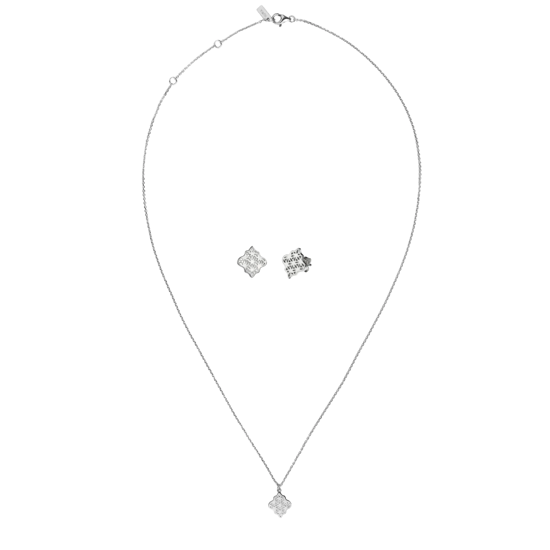 Set Colier și Cercei din argint Compas Argintiu Inner Code [1]