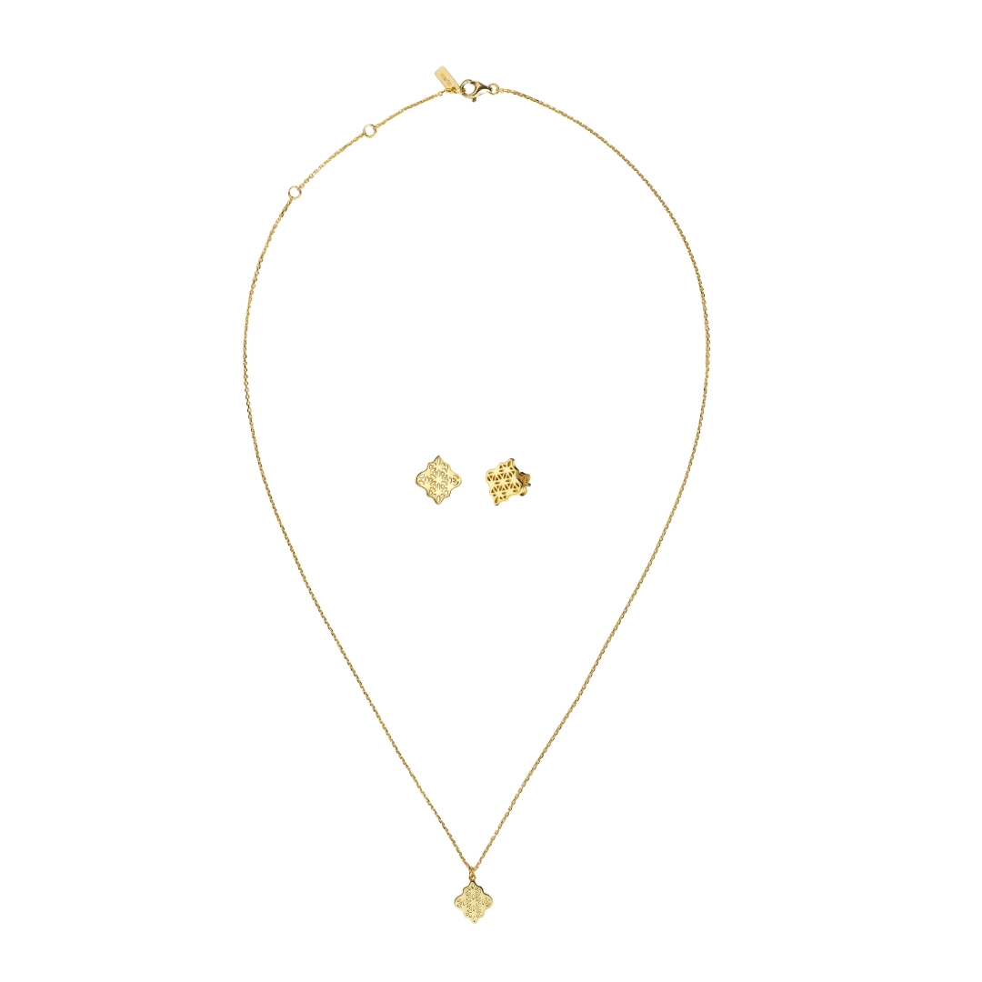 Set Colier și Cercei din argint Compas Auriu Inner Code [1]