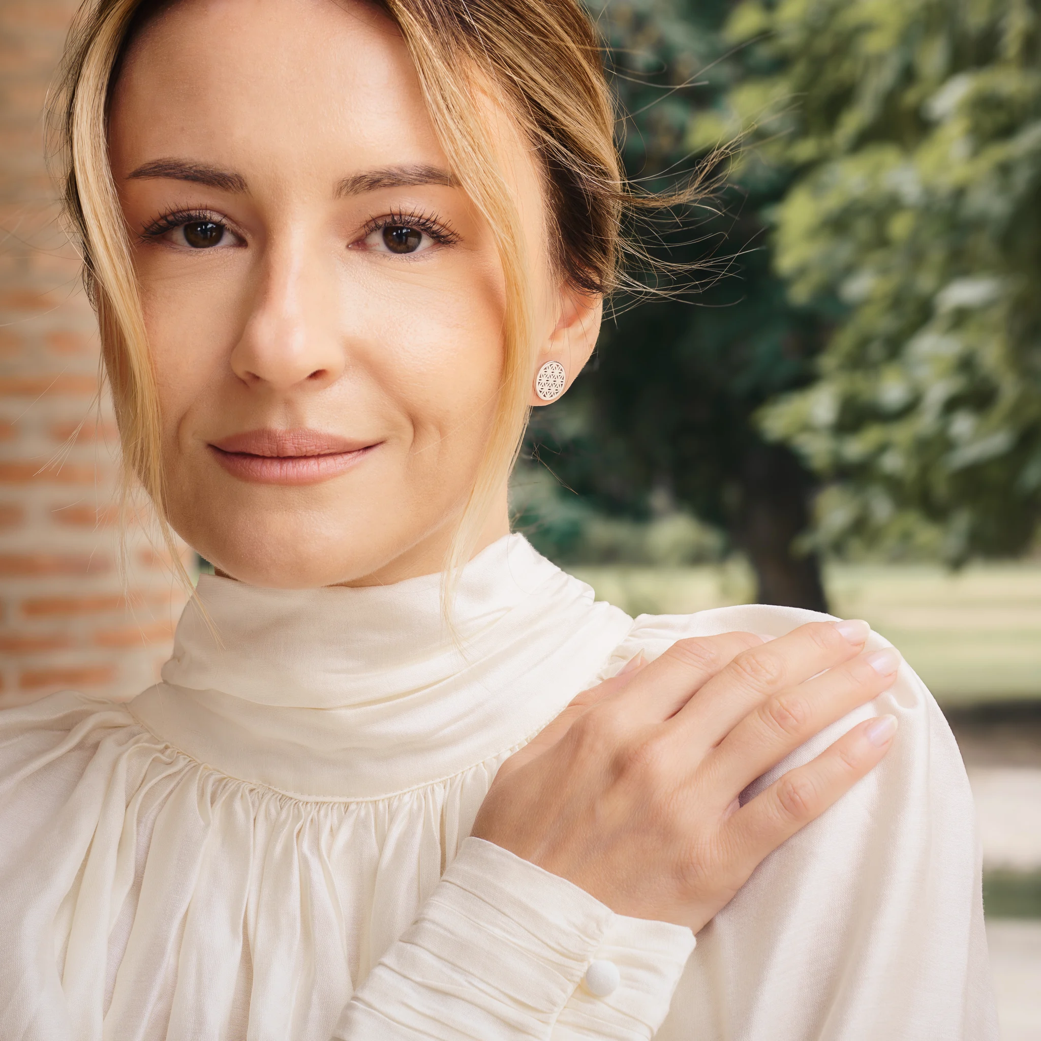 Set Colier și Cercei din argint cu perle naturale de cultură mici Structură Argintiu [3]