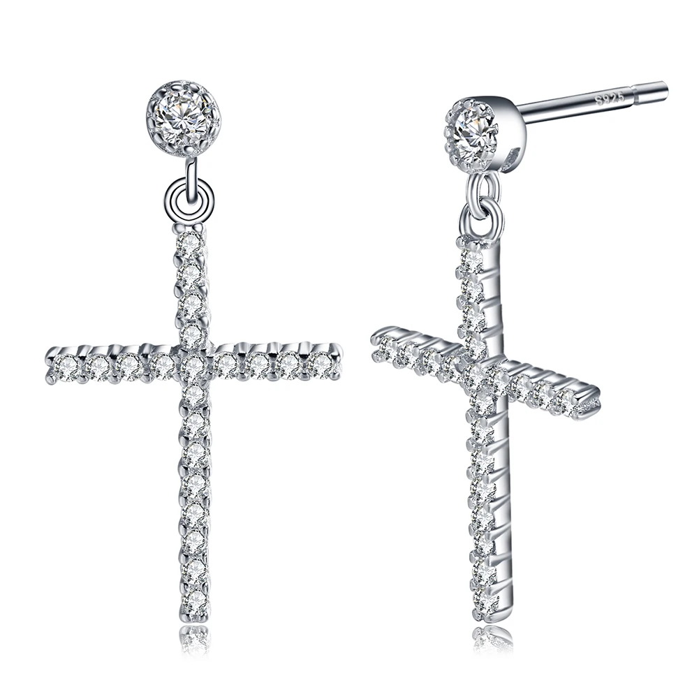 Set Colier și Cercei din Argint Silver Crystal Cross [3]