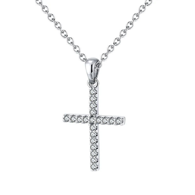 Set Colier și Cercei din Argint Silver Crystal Cross [2]