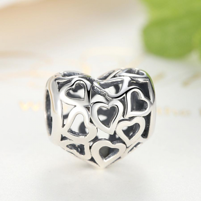 Talisman din argint Hearts Pave [3]