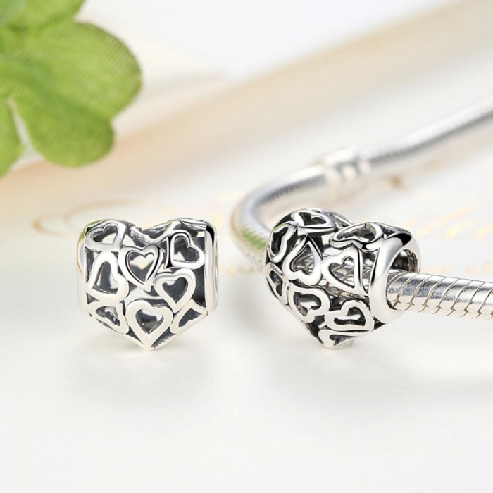 Talisman din argint Hearts Pave [2]