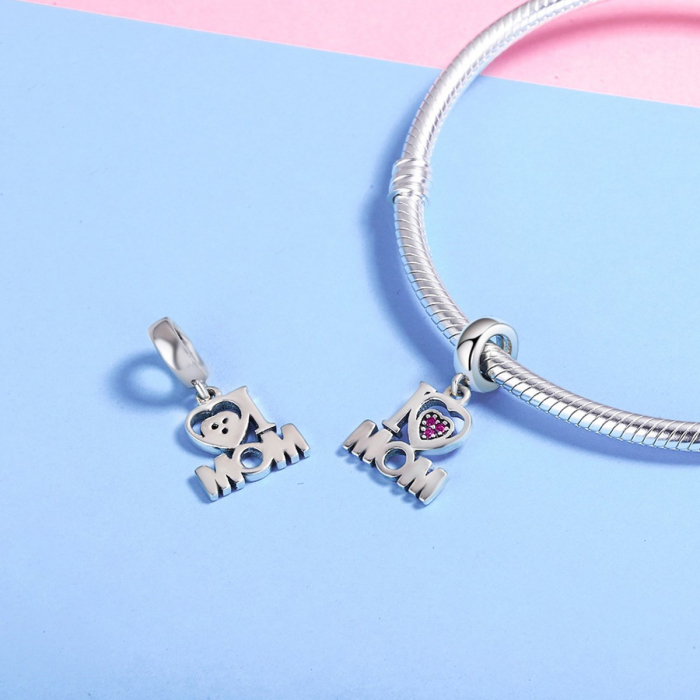 Talisman din argint I Love Mom [4]