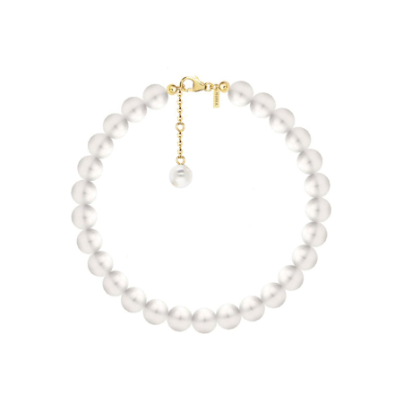 Bijuterii Perle Naturale - Brățară Argint cu perle naturale de cultură Large Pearl String Auriu
