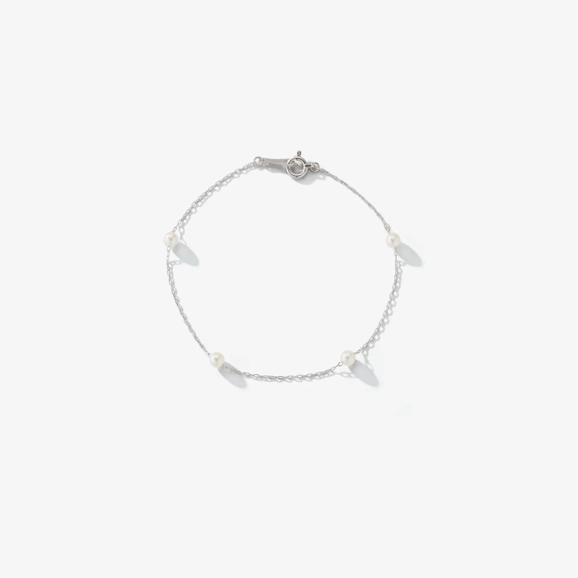 Brățară argint cu perle naturale de cultură small silver. Perola Collection