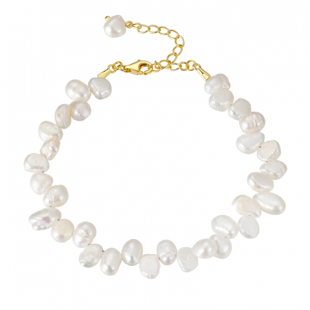 Brățară baroque din argint cu perle naturale de cultură gold Raw Collection