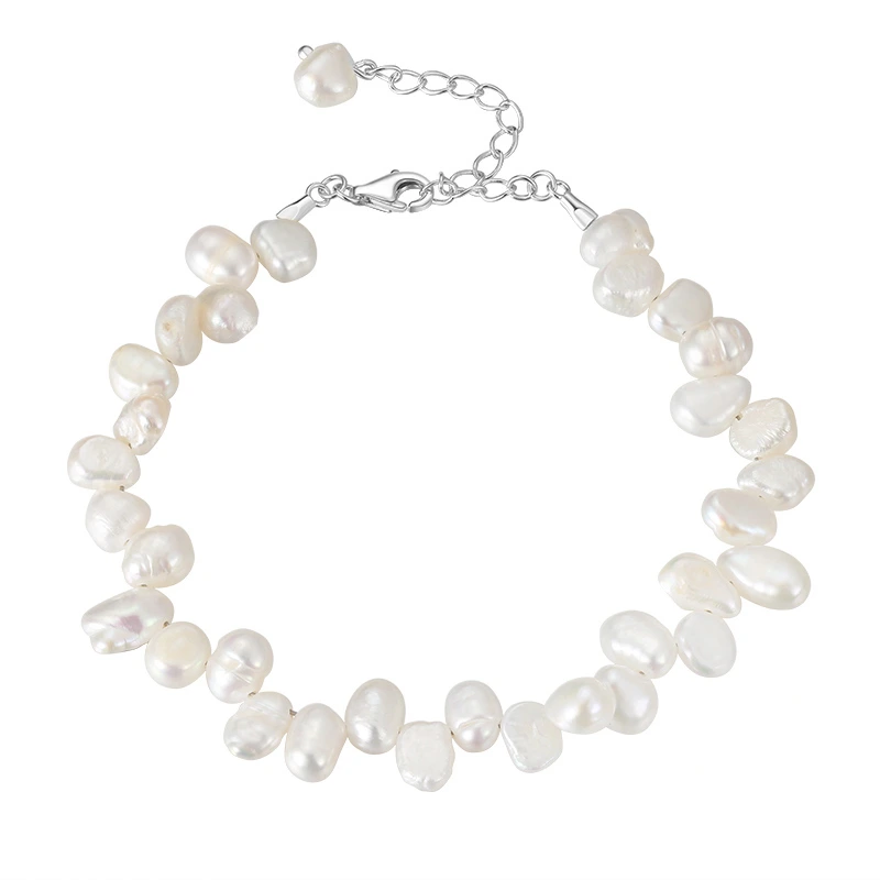 Brățări - Brățară baroque din argint cu perle naturale de cultură Silver Raw Collection