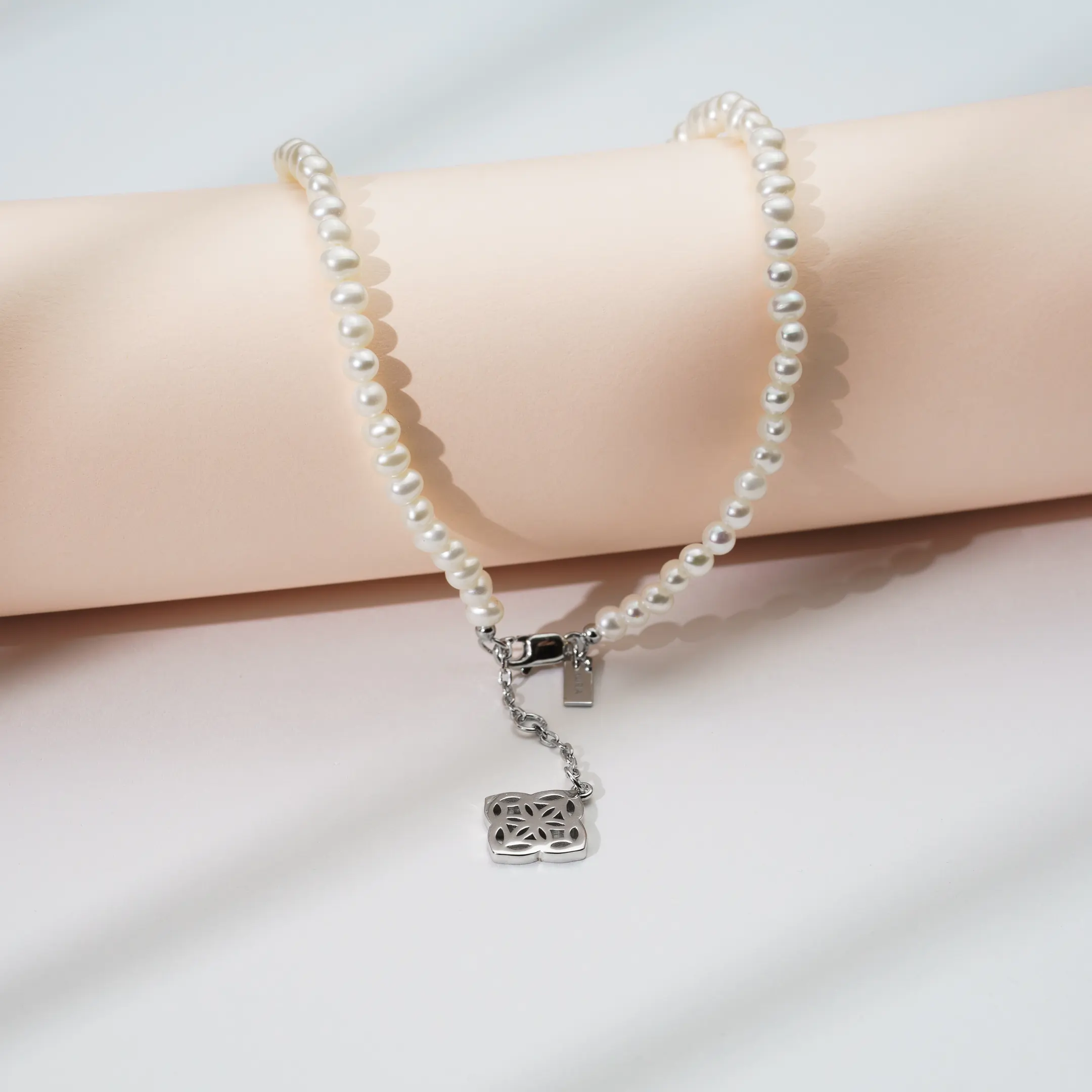 Brățări de picior - Brățară de picior din argint cu perle naturale de cultură mici Inimă Argintiu