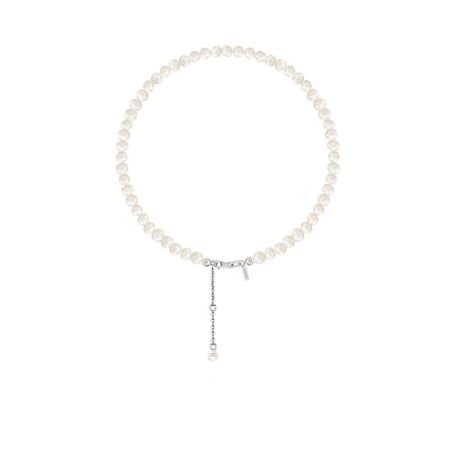 Bijuterii Perle Naturale - Brățară de picior din Argint cu perle naturale de cultură Small Pearl String Argintiu