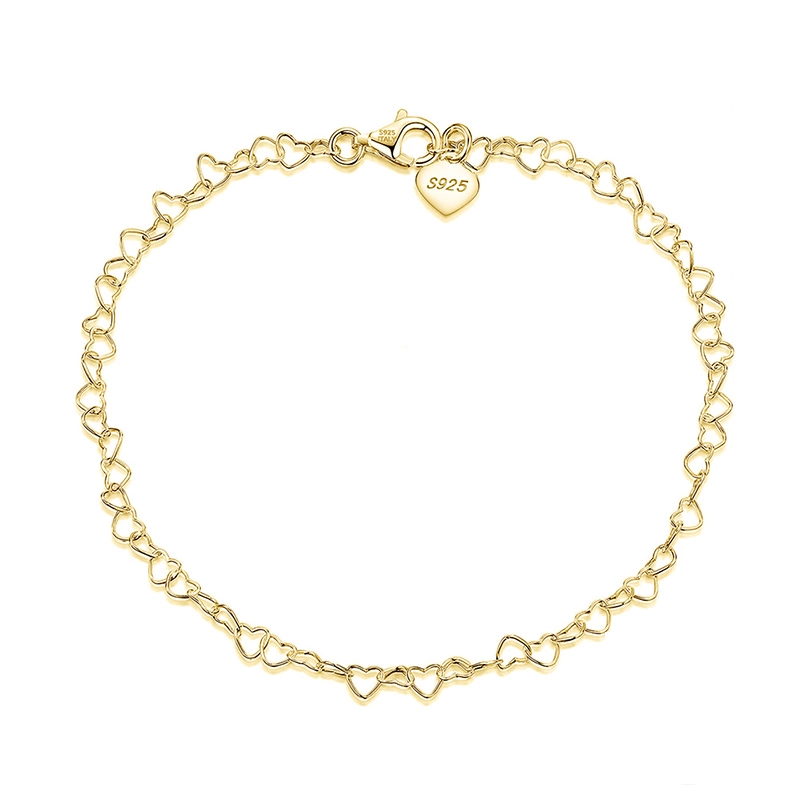 Brățări de picior - Brățară de picior din Argint Gold Heart