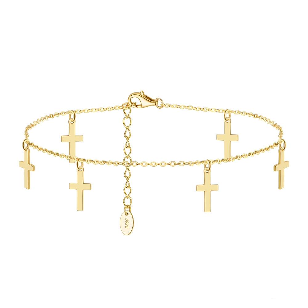Brățări de picior - Brățară de picior din Argint Golden Cross