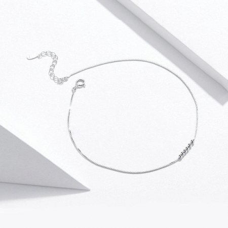 Brățară de picior din argint Simple Beads [4]