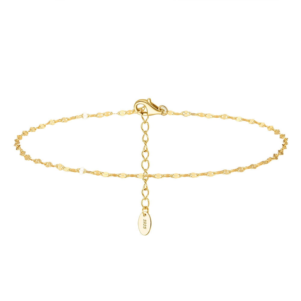 Produse Noi - Brățară de picior din argint Twisted Auriu