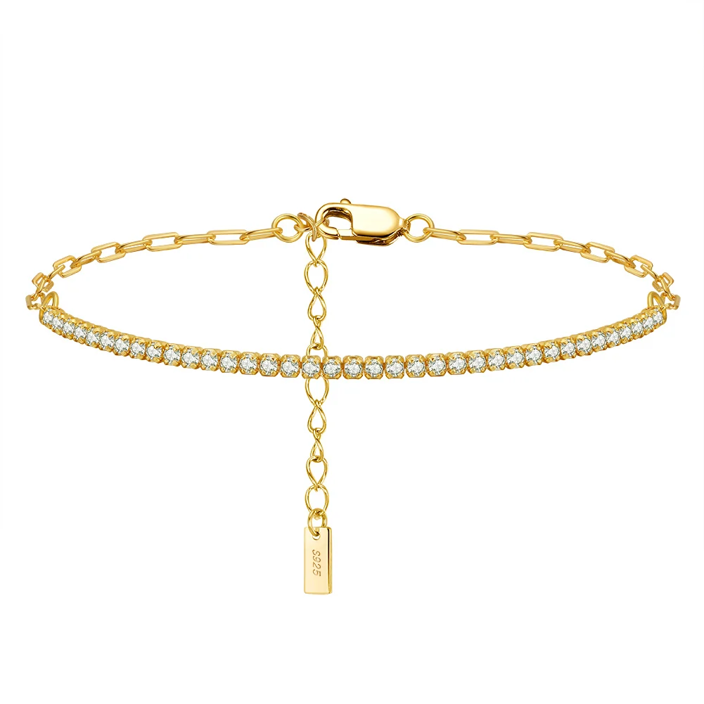 Produse Noi - Brățară din Argint Adjustable Gold Tennis