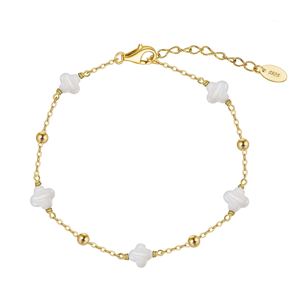 Brățări - Brățară din Argint Clover Beads Gold