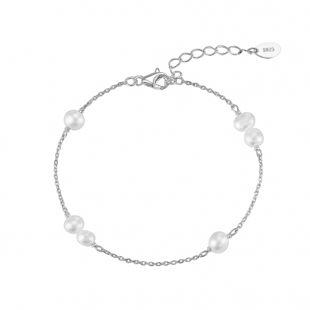Bijuterii Perle Naturale - Brățară din Argint cu Perle Naturale de Cultură Delicate Harmony Pearl Silver