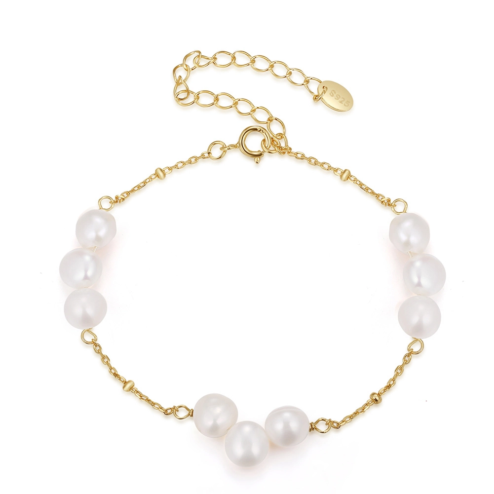 Produse Noi - Brățară din Argint cu Perle Naturale de Cultură Golden Pearl Rhythm
