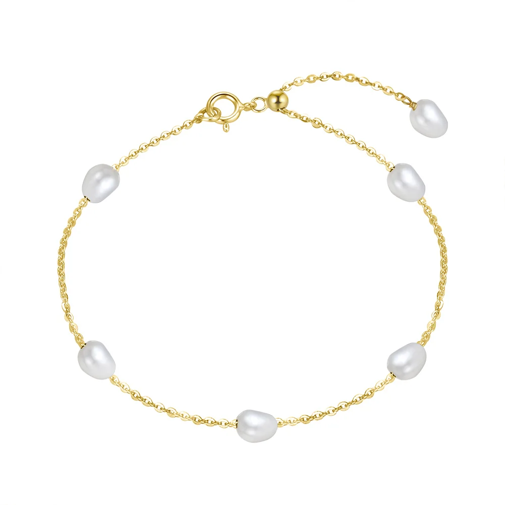Bijuterii Perle Naturale - Brățară din Argint cu perle naturale de cultură Golden Pearl Whisper