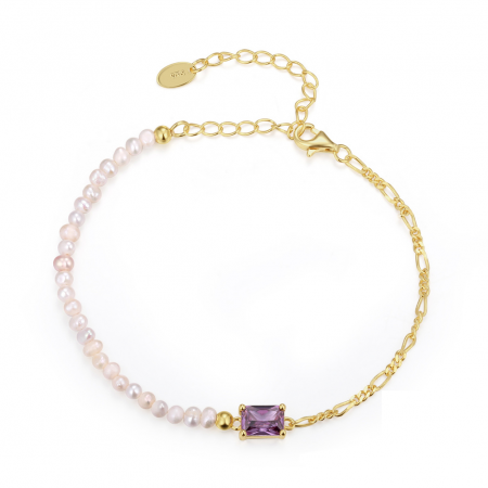 Bijuterii Perle Naturale - Brățară din Argint cu Perle Naturale de Cultură Lavender Pearl Glow