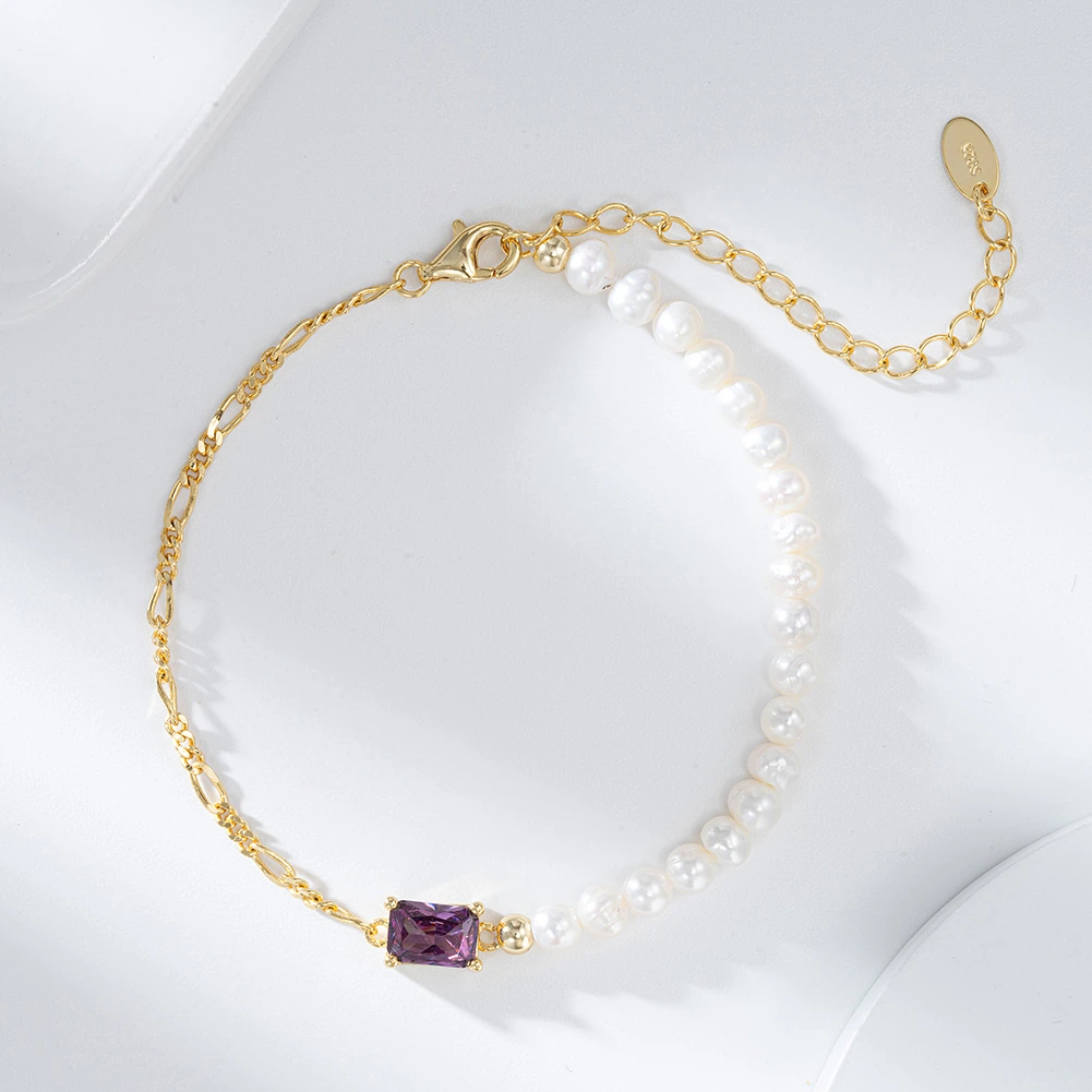 Bijuterii Perle Naturale - Brățară din Argint cu Perle Naturale de Cultură Lavender Pearl Glow