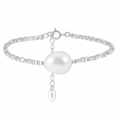Brățări - Brățară din Argint cu Perle Naturale de Cultură Sculpted Shine Pearl Silver