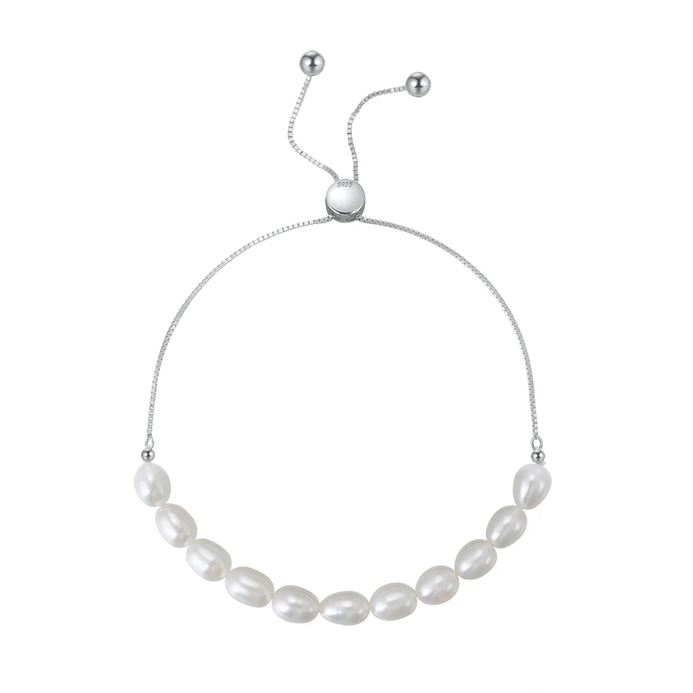 Bijuterii Perle Naturale - Brățară din Argint cu perle naturale de cultură Silver Pearl Symphony