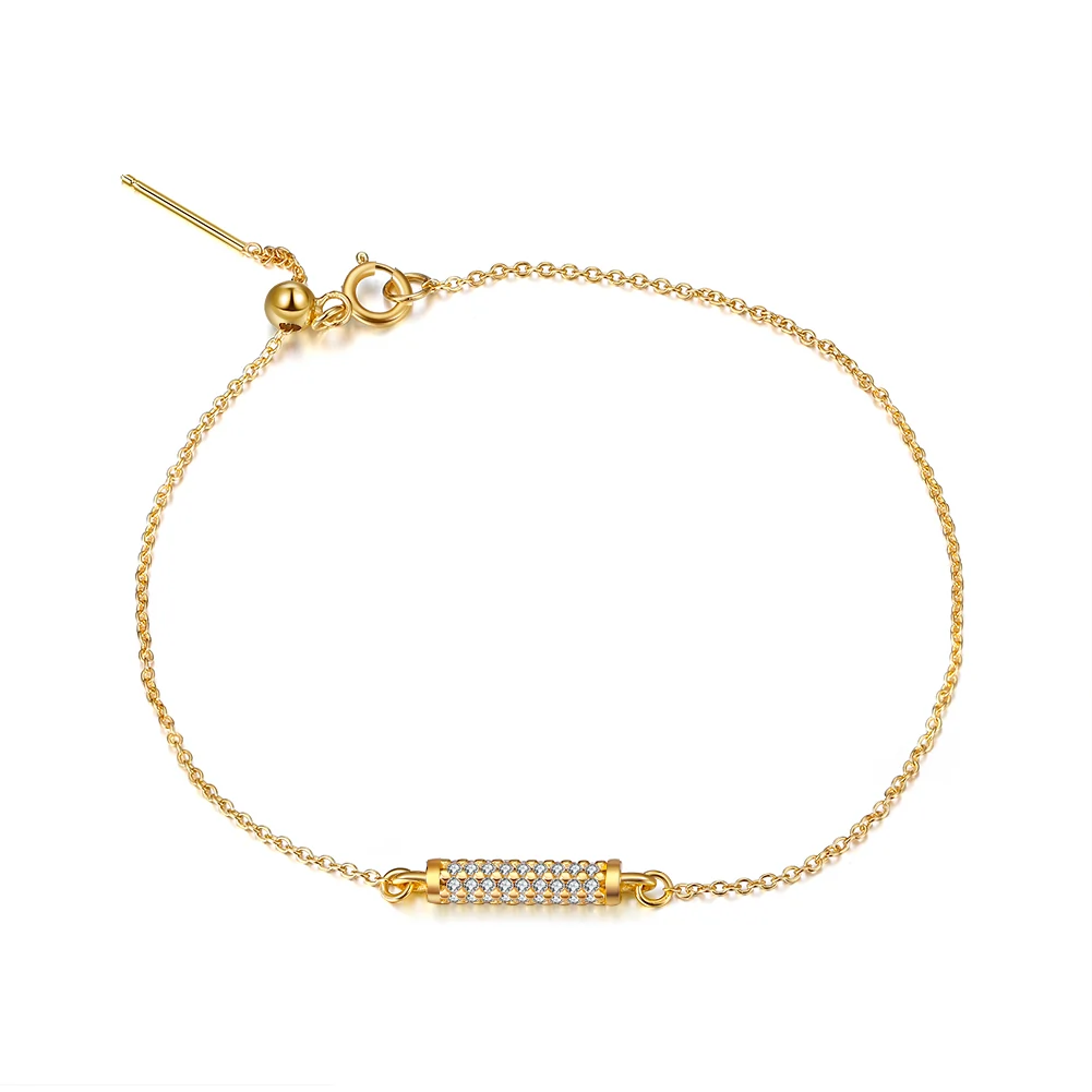 Brățări - Brățară din Argint Gold Cylinder Crystal
