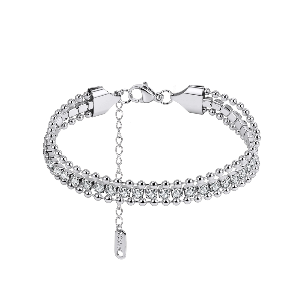 Produse Noi - Brățară Statement cu Cristale Zirconiu Duo Argintiu