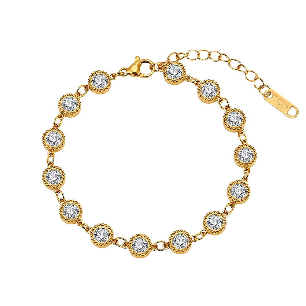 Produse Noi - Brățară Statement cu Cristale Zirconiu Glow Auriu