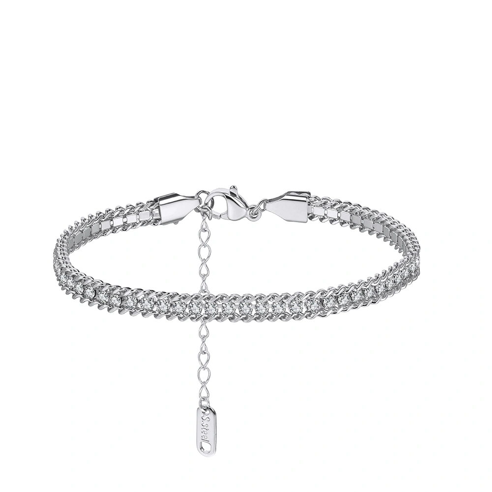 Produse Noi - Brățară Statement cu Cristale Zirconiu Reign Argintiu