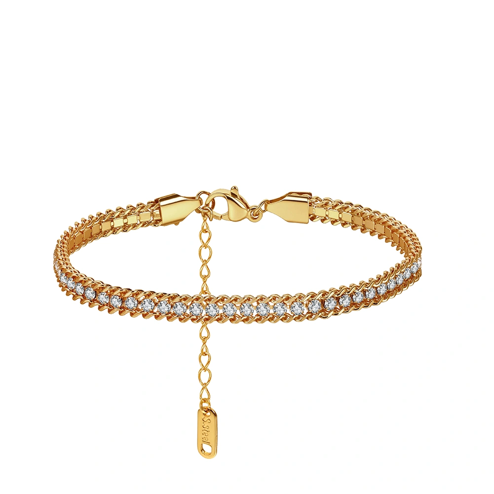 Produse Noi - Brățară Statement cu Cristale Zirconiu Reign Auriu