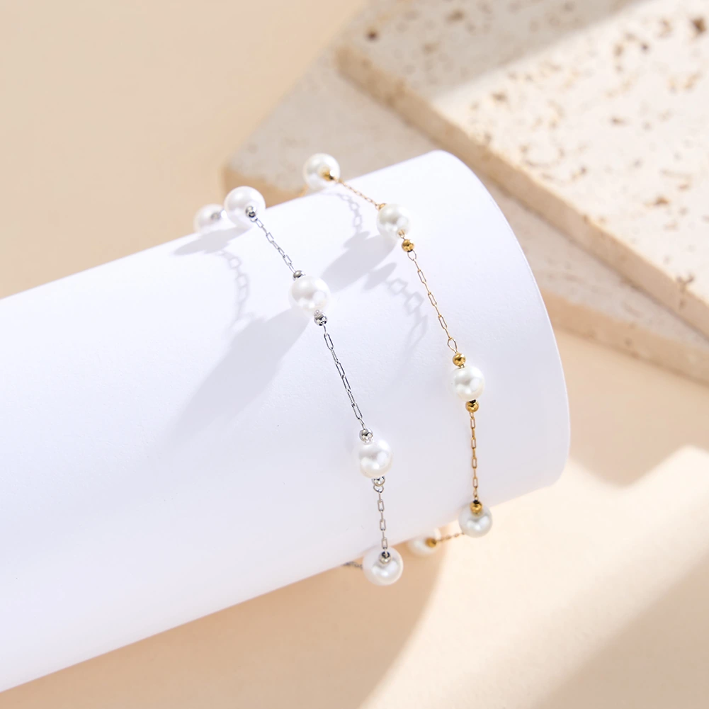 Brățări Statement - Brățară Statement cu Perle Shell Tide Argintiu