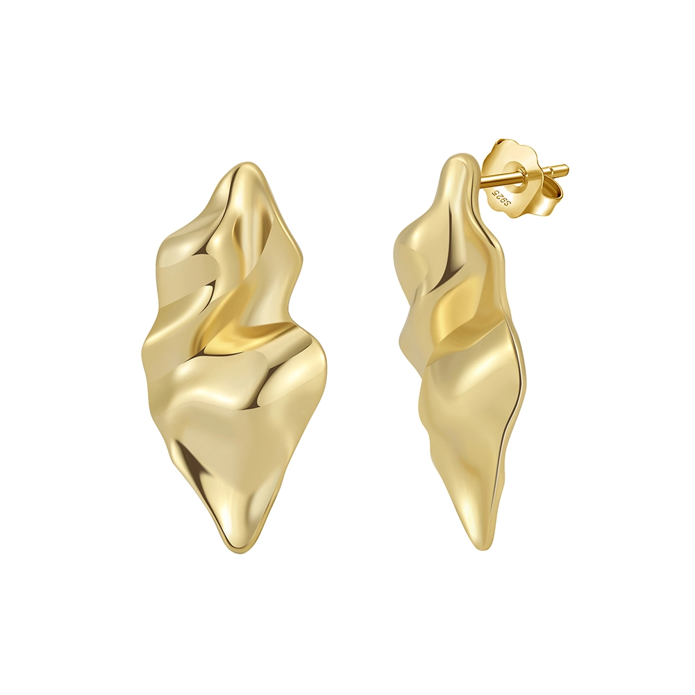 Cercei - Cercei din Argint Abstract Sculptural Stud Gold