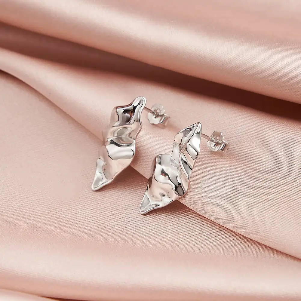Cercei din argint - Cercei din Argint Abstract Sculptural Stud Silver