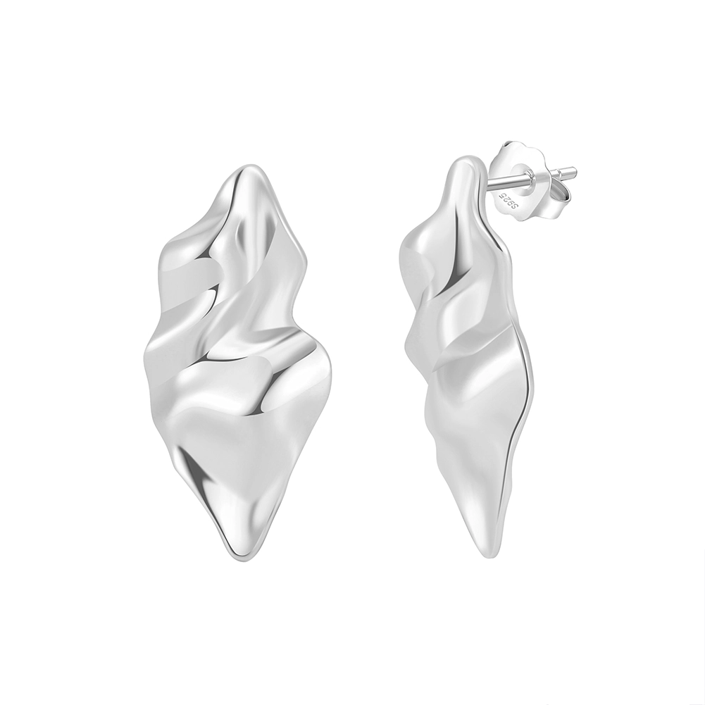 Cercei din argint - Cercei din Argint Abstract Sculptural Stud Silver