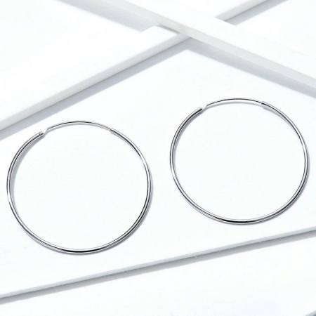 Cercei din argint Big Round Hoop [4]