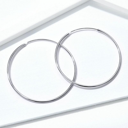 Cercei din argint - Cercei din argint Big Round Hoop