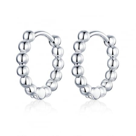 Cercei din argint - Cercei din argint Bubble Hoop