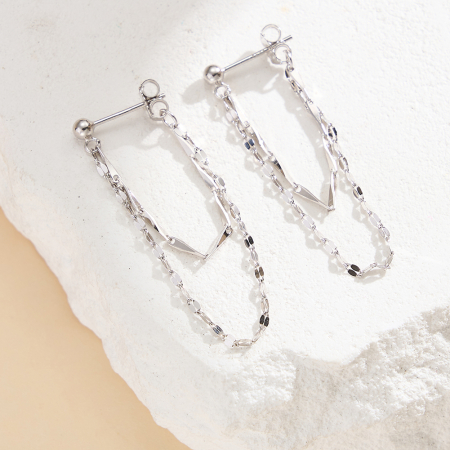 Cercei din argint - Cercei din argint Cascade Argintiu