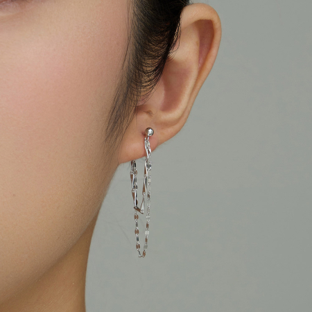 Cercei din argint - Cercei din argint Cascade Argintiu